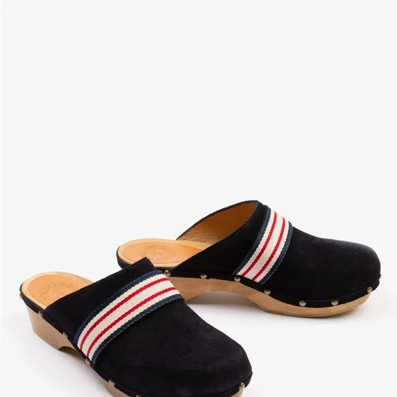 Penelope Chilvers Low suede navy clog size 38 - Picture 2 of 5